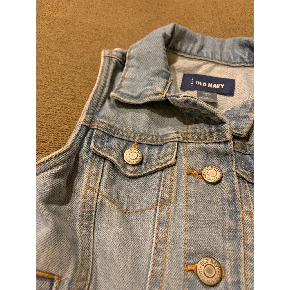 Girls Toddler Old Navy Sleeveless Denim Jean Jacket Size XS (5) (AH)